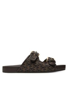 MICHAEL Michael Kors Klapki Byers 40T5BYFS1D Brązowy. Brązowe klapki MICHAEL Michael Kors, bez wzorów, z materiału, bez obcasa. Za 479,99 zł.