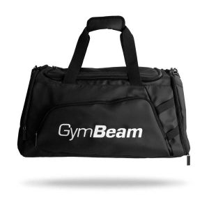Torba sportowa z kieszenią na buty 50 L Core. Czarne torby podróżne i sportowe GYMBEAM, bez wzorów, z poliesteru, na ramię, duże. Za 230,90 zł.