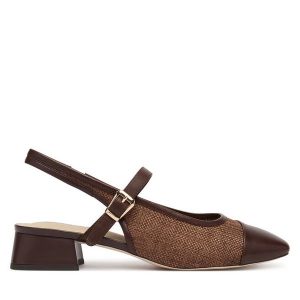 Czółenka Caprice. Brązowe czółenka Caprice, bez wzorów, bez obcasa, bez zapięcia. Za 339,99 zł.