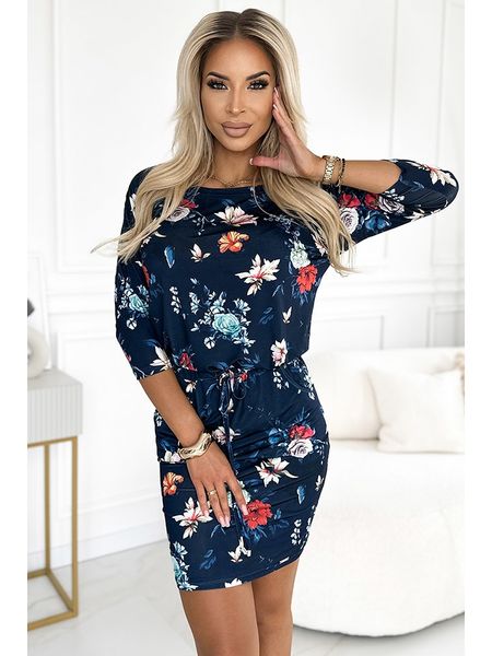 Numoco Sukienka w kolorze granatowym rozmiar: L. Niebieskie sukienki NUMOCO, l, bez wzorów, bez kołnierzyka, bez ramiączek, mini. Za 183,95 zł.