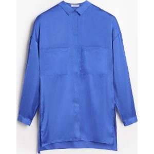 Koszula o satynowym połysku - Niebieski. Koszule marki Reserved. W wyprzedaży za 39,99 zł.