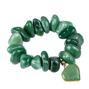 SAMBA Bransoletka kwarc zielony serce. Zielone bransoletki Samba Gems, z kwarcem, metalowe. Za 298,00 zł.