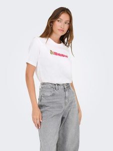 JDY Koszulka w kolorze białym rozmiar: S. Białe bluzki JDY, s, bez wzorów, z bawełny, bez kołnierzyka, bez ramiączek. Za 43,88 zł.