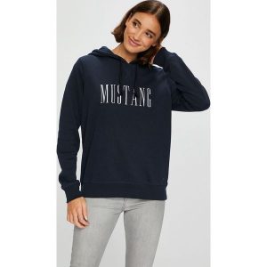 Mustang - Bluza. Szare bluzy marki Mustang, z nadrukiem, z bawełny. W wyprzedaży za 179,90 zł.