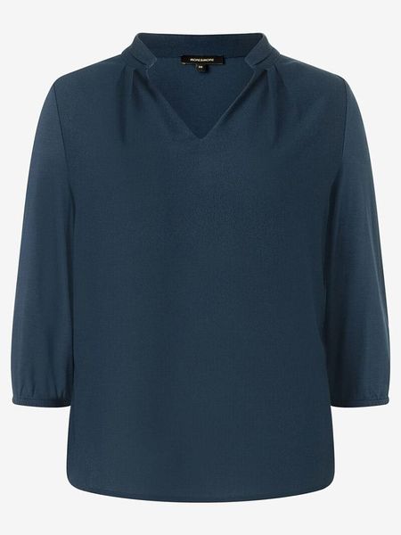 More & More Bluzka w kolorze granatowym rozmiar: 40. Niebieskie bluzki More & More, s, bez wzorów, z wiskozy, klasyczne, bez kołnierzyka, bez ramiączek. Za 126,75 zł.