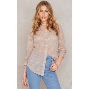 NA-KD Boho Wzorzysta bawełniana koszula - Beige,Multicolor. Koszule marki NA-KD Boho. W wyprzedaży za 60,97 zł.