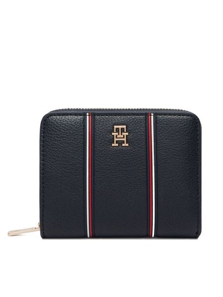 Tommy Hilfiger Portfel Th Icon Med Za W/Flap Corp AW0AW18653 Granatowy. Niebieskie portfele TOMMY HILFIGER, bez wzorów, ze skóry. Za 269,99 zł.