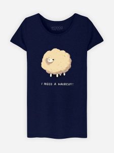 WOOOP Koszulka "Haircut Sheep" w kolorze granatowym rozmiar: XXL. Niebieskie bluzki Wooop, xxl, bez wzorów, z bawełny, bez kołnierzyka, bez ramiączek. Za 47,82 zł.