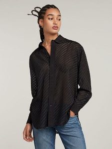 G-Star Bluzka w kolorze czarnym rozmiar: L. Czarne bluzki G-Star, l, bez wzorów, retro, bez kołnierzyka, bez ramiączek. Za 245,96 zł.