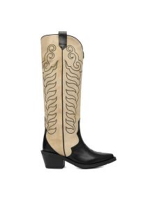 Badura Kowbojki EO-BAYLOR-5033-25 Beżowy. Brązowe buty zimowe Badura, ze skóry, bez obcasa, na słupku, bez zapięcia. Za 629,99 zł.