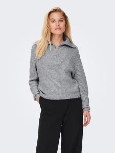ONLY Sweter "Baker" w kolorze szarym rozmiar: L. Szare swetry oversize ONLY, l, bez wzorów, ze splotem, bez ramiączek. Za 141,45 zł.