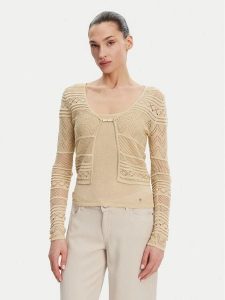 Guess Kardigan W5GR15 Z3E22 Beżowy Regular Fit. Brązowe kardigany Guess, z wiskozy. Za 189,99 zł.
