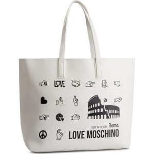 Torebka LOVE MOSCHINO - JC4090PP17LK0100 Bianco. Białe shopper bag marki LOVE MOSCHINO, ze skóry ekologicznej. Za 719,00 zł.