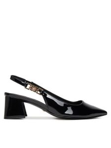 Guess Sandały FLPZAB PAF05 Czarny. Czarne sandały Guess, z aplikacjami, ze skóry, bez obcasa, na słupku, bez zapięcia. Za 479,99 zł.