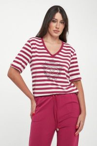 T-shirt damski w paski LIU JO. T-shirty Liu Jo, s, bez wzorów, bez kołnierzyka, bez ramiączek. Za 299,00 zł.