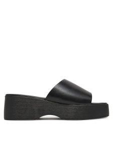 DeeZee Klapki ST024206-1 Czarny. Czarne klapki DeeZee, bez wzorów, z materiału, bez obcasa. Za 119,99 zł.