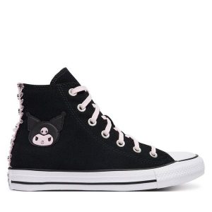 Trampki Converse. Czarne trampki Converse, bez wzorów, bez zapięcia. Za 399,99 zł.