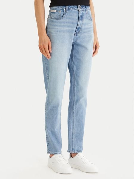 Calvin Klein Jeans Jeansy LV047E787G Niebieski Mom Fit. Niebieskie jeansy Calvin Klein Jeans, bez wzorów, z bawełny. Za 409,99 zł.