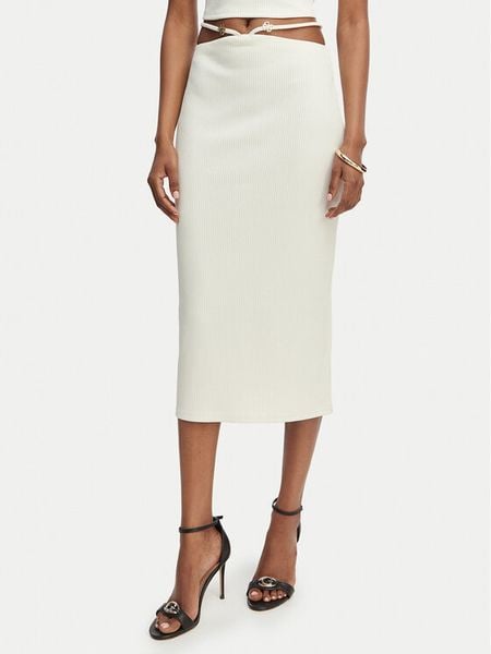 Guess Spódnica ołówkowa E6GD04 KG322 Kremowy Slim Fit. Białe spódnice Guess, l, z aplikacjami, z syntetyku. Za 239,99 zł.
