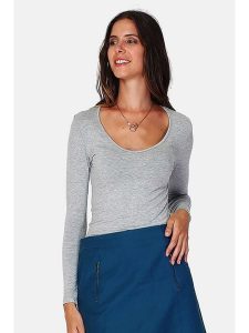 ASSUILI Koszulka w kolorze szarym rozmiar: 42. Szare bluzki Assuili, bez wzorów, klasyczne, bez kołnierzyka, bez ramiączek. Za 65,95 zł.