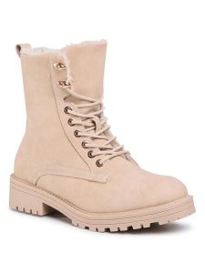 Jenny Fairy Trapery WS2978-08 Beżowy. Brązowe buty zimowe Jenny Fairy, ze skóry, bez obcasa, bez zapięcia. Za 71,99 zł.