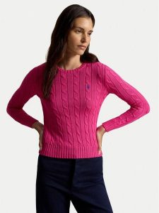 Polo Ralph Lauren Sweter 211971869508 Różowy Slim Fit. Czerwone swetry klasyczne Polo Ralph Lauren, s, z bawełny, bez kołnierzyka. Za 589,99 zł.