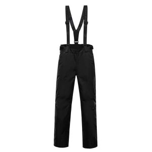 Damski kombinezon narciarski Alpine Pro Edesa 2. Czarne kombinezony Alpine Pro, na zimę, bez wzorów, sportowe, bez kołnierzyka, bez ramiączek. Za 419,00 zł.