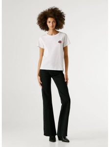 Pepe Jeans Koszulka "Brule" w kolorze białym rozmiar: S. Białe bluzki Pepe Jeans, s, bez wzorów, z bawełny, bez kołnierzyka, bez ramiączek. Za 104,99 zł.