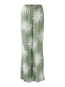 Oui Spodnie w kolorze zielono-białym rozmiar: 38. Zielone spodnie z wysokim stanem Oui, bez wzorów, z materiału, z podwyższonym stanem. Za 347,99 zł.