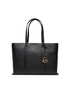 MICHAEL Michael Kors Torebka Temple 30R4G1LT3L Czarny. Czarne shopper bag MICHAEL Michael Kors, bez wzorów, ze skóry, bez dodatków. Za 790,99 zł.