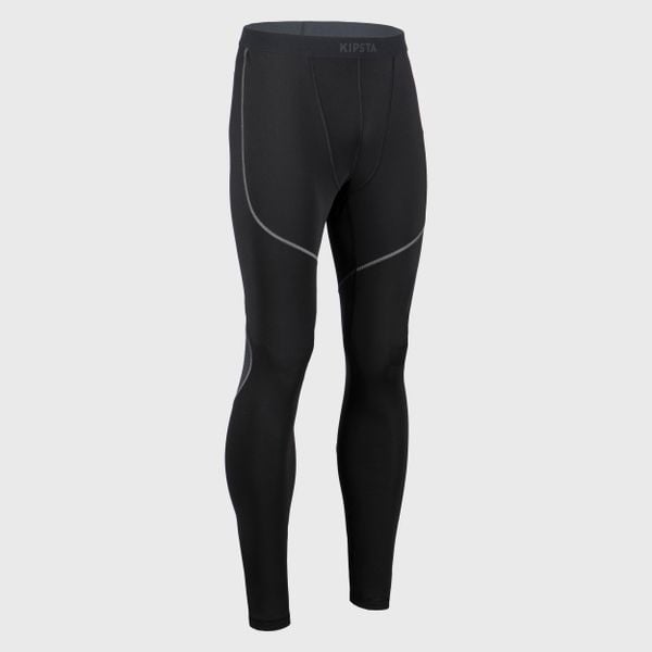 Legginsy do rugby Offload R500. Czarne legginsy KIPSTA, bez wzorów, z elastanu. W wyprzedaży za 39,99 zł.