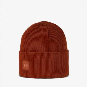 Czapka BUFF Crossknit Beanie Solid. Brązowe czapki Buff, bez wzorów, sportowe. Za 139,90 zł.
