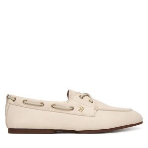 Półbuty Tommy Hilfiger. Białe półbuty TOMMY HILFIGER, bez wzorów, bez obcasa, na płaskiej podeszwie, bez zapięcia. Za 477,99 zł.