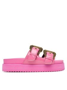 Versace Jeans Couture Klapki 80VA3SM1 ZS190 499 Różowy. Czerwone klapki Versace Jeans Couture, bez wzorów, z jeansu, bez obcasa. Za 472,99 zł.