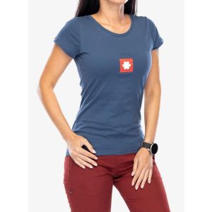 Koszulka bawełniana damska Ocun Promo T. Niebieskie koszulki sportowe Ocun, bez wzorów, z bawełny, bez ramiączek. Za 109,99 zł.
