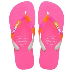 Japonki basenowe damskie Havaianas Top Verano II. Czerwone klapki Havaianas, bez wzorów, bez obcasa. Za 71,99 zł.