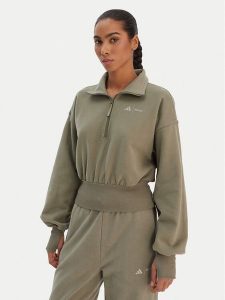 Adidas Bluza JM1101 Zielony Loose Fit. Zielone bluzy ADIDAS, xs, bez wzorów, z bawełny, bez kaptura. Za 319,99 zł.