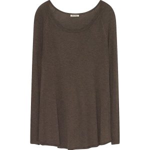Sweter w kolorze brązowym. Brązowe swetry oversize marki American Vintage, z okrągłym kołnierzem. W wyprzedaży za 121,95 zł.