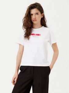 HUGO T-Shirt Destrel_1 50534246 Biały Regular Fit. Białe t-shirty Hugo, l, bez wzorów, z bawełny, bez kołnierzyka, bez ramiączek. Za 159,99 zł.