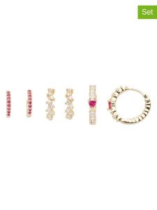 U.S. Polo Assn. Pozłacane kolczyki-kreole (3 pary) z kryształami rozmiar: onesize. Różowe kolczyki U.S. Polo Assn., z kryształem, metalowe. Za 73,99 zł.