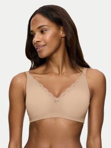 Triumph Biustonosz bezfiszbinowy Amourette 10210668 Beżowy jasny. Brązowe biustonosze Triumph, bez wzorów, z syntetyku. Za 199,99 zł.