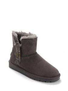 ISLAND BOOT Botki zimowe "Koldy" w kolorze szarym rozmiar: 36. Szare botki Island Boot, na zimę, z aplikacjami, z materiału, bez obcasa, bez zapięcia. Za 127,35 zł.