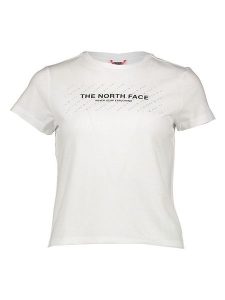 The North Face Koszulka w kolorze białym rozmiar: M. Białe bluzki The North Face, m, bez wzorów, z bawełny, bez kołnierzyka, bez ramiączek. Za 131,74 zł.