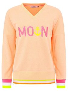 Zwillingsherz Bluza "MoinZH" w kolorze różowo-brzoskwiniowym rozmiar: XL. Pomarańczowe bluzy Zwillingsherz, xl, bez wzorów, bez kaptura. Za 169,45 zł.
