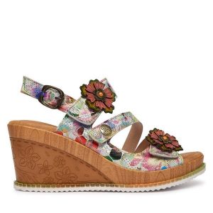 Sandały Laura Vita. Sandały LAURA VITA, bez wzorów, bez obcasa, na koturnie, bez zapięcia. Za 429,99 zł.