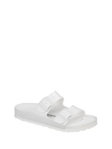 Birkenstock Klapki "Arizona" w kolorze białym rozmiar: 38. Białe klapki Birkenstock, bez wzorów, z otwartym noskiem, bez obcasa. Za 219,60 zł.
