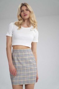 Ołówkowa Mini Spódnica w Kratkę - Wzór 121. Spódnice Figl, s, bez wzorów, z materiału, mini. Za 179,00 zł.