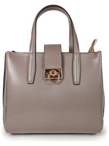 ORE10 Skórzana torebka "Senio" w kolorze szarobrązowym - 28 x 22 x 13 cm rozmiar: onesize. Brązowe torebki klasyczne ORE10, bez wzorów, z materiału, przez ramię, bez dodatków. Za 304,99 zł.