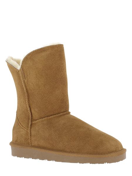 Gooce Skórzane kozaki zimowe "Breezy" w kolorze jasnobrązowym rozmiar: 38. Brązowe kozaki Gooce, na zimę, bez wzorów, ze skóry, bez obcasa, bez zapięcia. Za 242,13 zł.