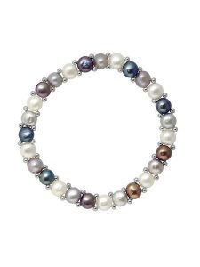 Mitzuko Bransoletka z perłami w różnych kolorach rozmiar: onesize. Szare bransoletki Mitzuko, z perłą, srebrne. Za 208,99 zł.